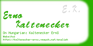 erno kaltenecker business card