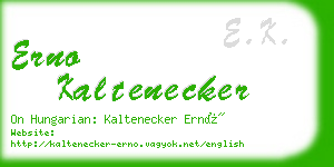 erno kaltenecker business card